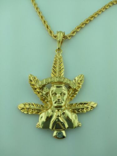 Details about  / JESUS MALVERDE SINALOA With Marijuana Leaf and necklace Marihuana leaf Pendant