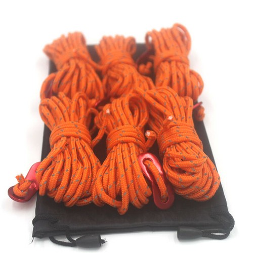 6x Heavy Duty Reflective Guyline Tent Ropes Glow Camping Tarp Hammock 4m//13ft