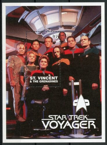 St Vincent /& Grenadines 1997 MNH Star Trek Voyager 1v S//S Janeway Tuvok Stamps