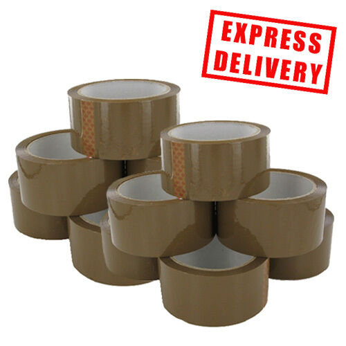 72 ROLLS STRONG BROWN PARCEL 48MM X 50M PACKAGING PACKING TAPE