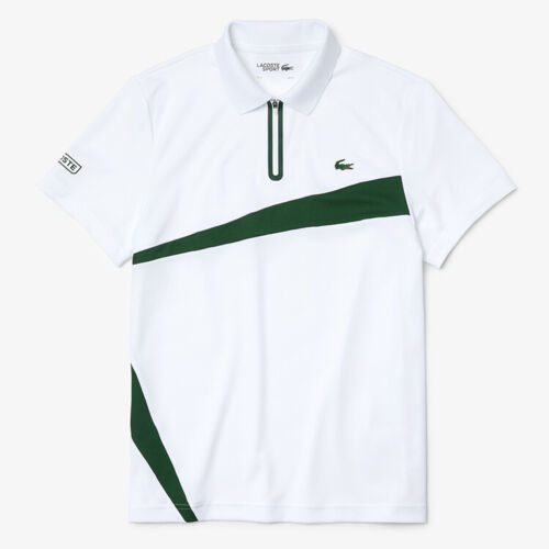 Lacoste Sport Tennis Polo Shirt Herren Weiß Grün 