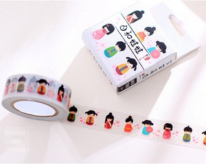 Adorable-Japanese-Doll-Decorative-Tape-Sticky-DIY-Stationery-Sticker-15mm-ZXX