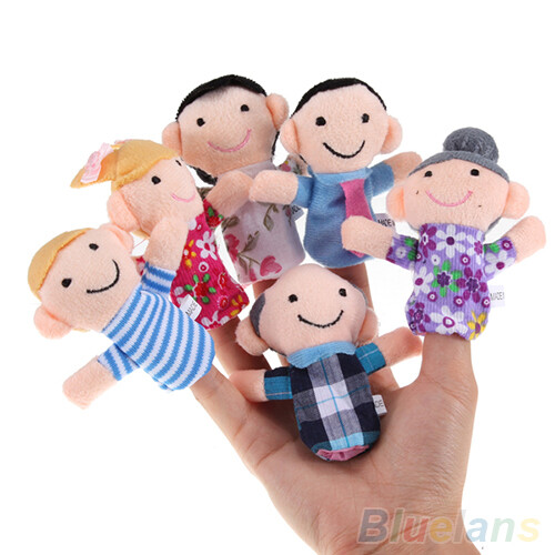 6Pcs Baby Kid Plush Cloth Play Game Learn Story Family Finger Puppets Toys Cute