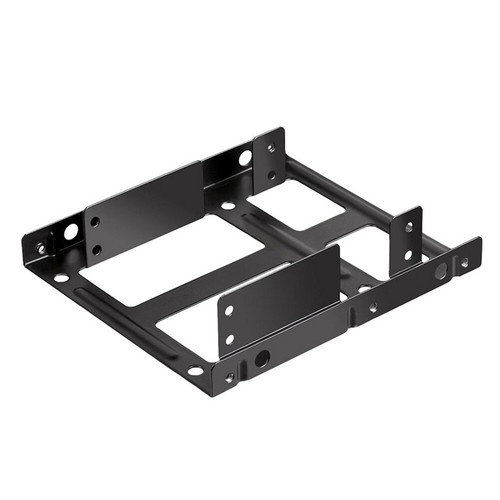 2.5/"SSD to 3.5/" Hard Drive Dual Desktop PC Bay Adapter Mounting Bracket Black