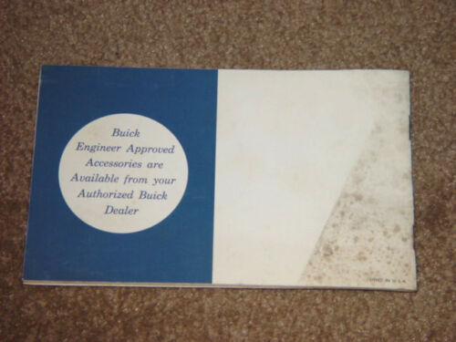 Wildcat  Factory GM Owners Accessories Brochure GM# 1377749 1966 Buick Riveria 