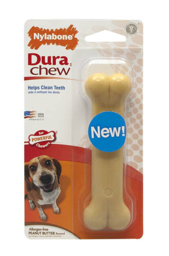 NYLABONE DURA CHEW BONE WOLF Size  Durable Tough Powerful Dog Toy Up to 35lbs FS 
