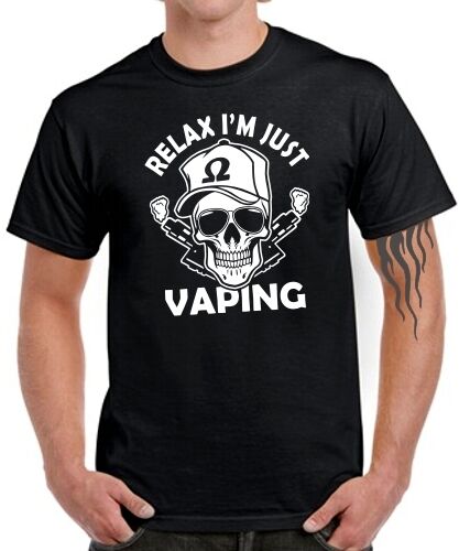 Bateau à vapeur T-shirt On Relax Just Vaping vaper sort drôle Skull Subohm Fun 