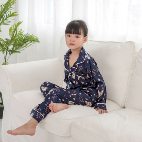 Toddler Kids Baby Boys Girls Cartoon Animal Tops+Pants Pajamas Sleepwear Outfits 