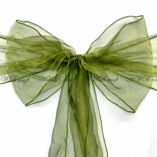 Olive Green Chair Sashes 22x280cm Wedding Party Reception Decor Bow 