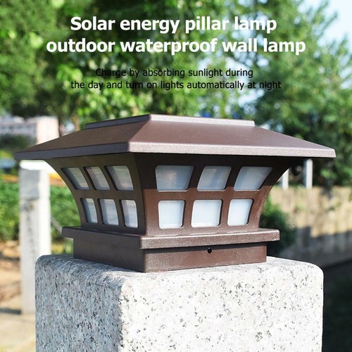 Solar LED Pillar Lamps Waterproof Intelligent Control Outdoor Garden Yard Light