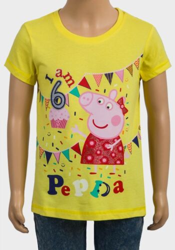 Neuf Filles Peppa Pig T-shirt je suis 1 2 3 4 5 6 Anniversaire Peppa Pig T-shirt Ex Boutique