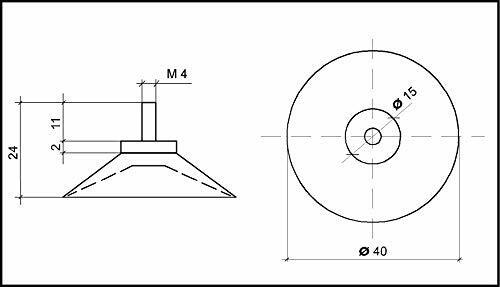 Profi Ventosa Supporto diapositive TRASPARENTE Ø 40 mm con filettatura v2a 20 St