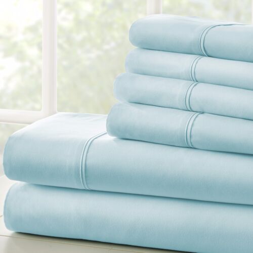 Ultra Soft 6 Piece Bed Sheet Set Hypoallergenic /& Wrinkle Resistant Non-Piling
