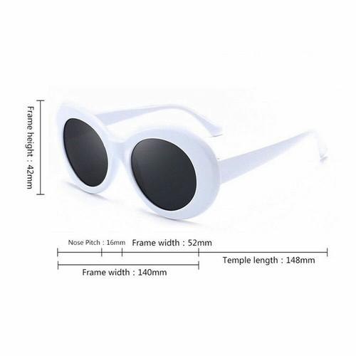 Kurt Cobain Sunglasses Clout Rapper Goggle Unisex Fancy Dress Party Oval Glasses