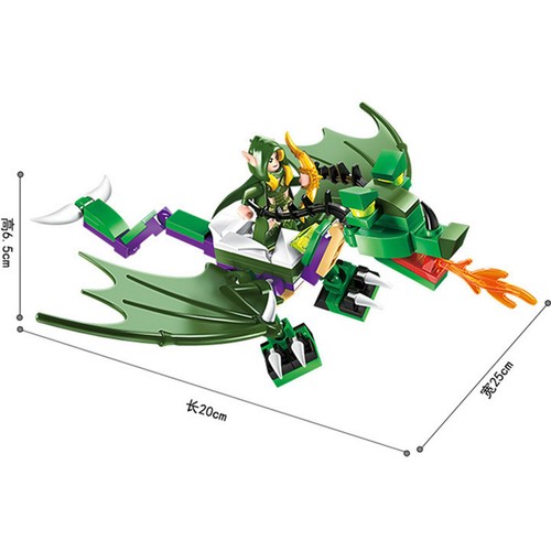 War of Glory Castle Knights Sliver Hawk Balloon Bricks 669 PCS Building Blocks