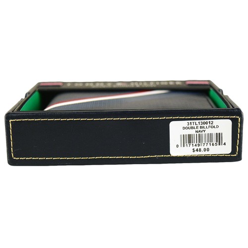 New Men/'s Tommy Hilfiger Leather Double Billfold Credit Card Wallet 31tl130012 N