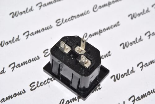KB  IEC Inlet Socket AC 10A 250V Male 3P 1pcs Black