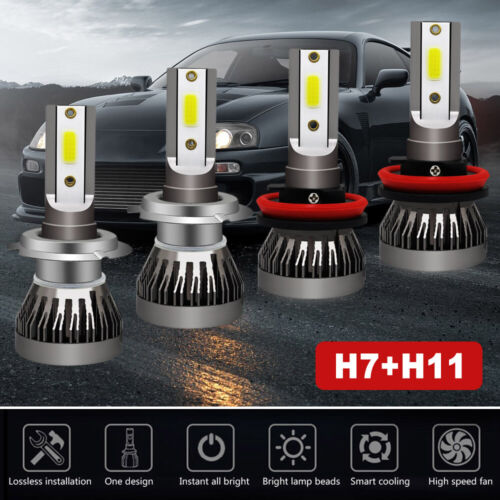 MINI H7+H11 LED Headlight Bulbs Hi/Lo Combo 6000K for Hyundai Santa Fe 2013-2016 