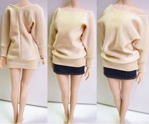 1/6 Scale Female Custom Clothing Long Sleeve Bat Shirt&Jean Skirt F 12" PH Body 