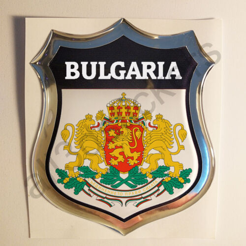 Sticker Bulgaria Emblem Coat of Arms Shield 3D Resin Domed Gel Vinyl Decal Car