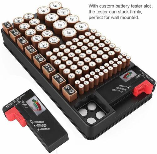 Batterie Organizer Aufbewahrungskoffer herausnehmbarem Batterietester 110 Slot 