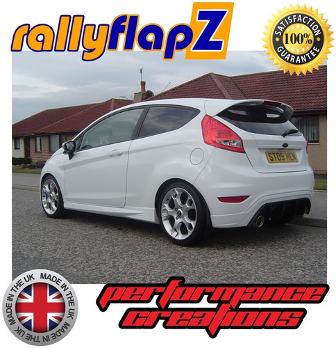 RallyflapZ Ford Fiesta Mk7 /& Zetec S mudflaps-Negro 4 mm PVC con logotipo en amarillo 09-11