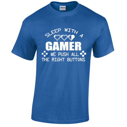 Sleep With A GAMER T-Shirt Mens Funny computer xbox ps game geek nerd
