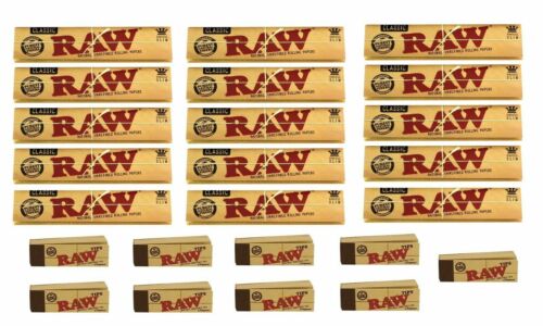 RAW RIZLA SLIM 110MM SIZE ROLLING PAPER WITH ROACH FILTER TIPS CLASSIC KING UK 