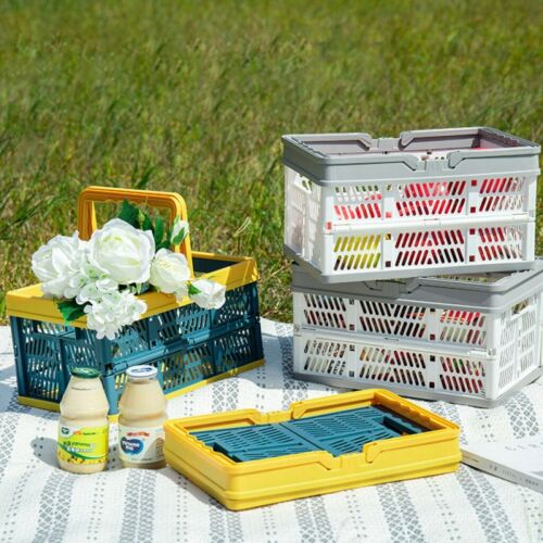 Picnic Basket, Fruit Basket, Plastic, Foldable, Outdoor + Supermarket Shopping