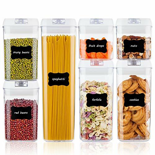 7 Pcs Food Storage Container BPA Free Plastic Cereal Kitchen Pantry Organization