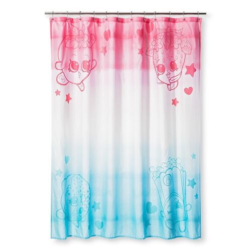 Shopkins Bathroom Shower Curtain 3PC New Bath Rug And Hooded Bath Towel 
