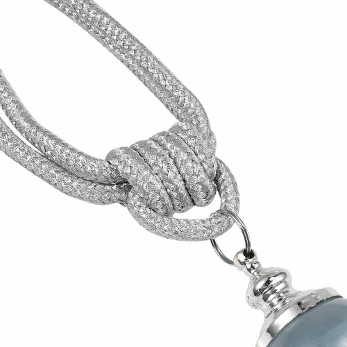 4PCS Curtain Holdbacks Rope Tie Backs Tassel Tiebacks Beaded Ball Decor Silver