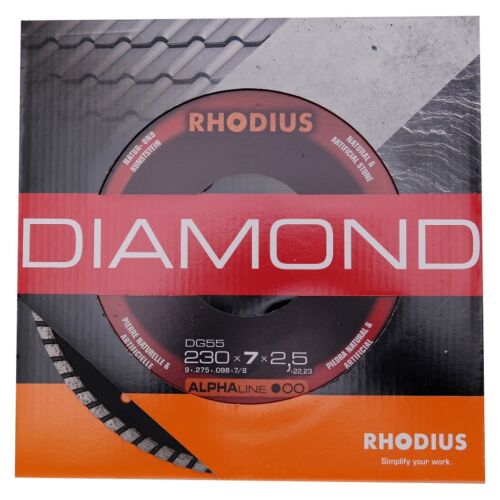 Rhodius Diamant-Trennscheibe DG55 230mm für Natur und Kunststein Ziegel Klinker 