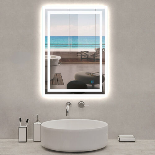 Badspiegel LED mit Beleuchtung Touch Badezimmerspiegel 60x50 70x50 80x60 100x60 