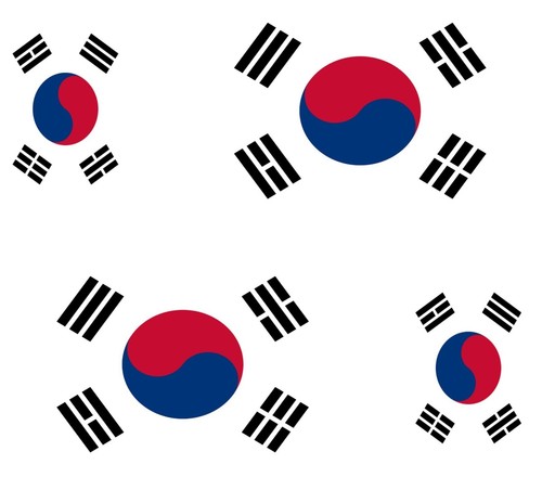 Set of 4x sticker vinyl car bumper decal outdoor car moto world flag south korea