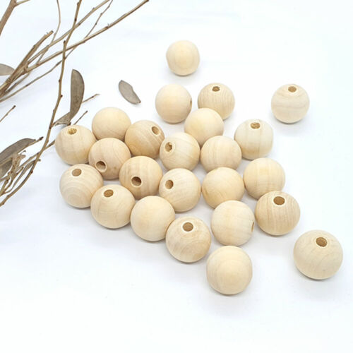 20mm Wood Beads 20 Wooden Balls Natural Round Jewellery Findings 