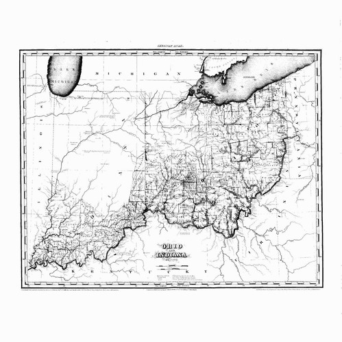 OHIO 1819 OH MAP Chippewa Indian Lake Caldwell Sylvan HISTORY VERY LARGE rare