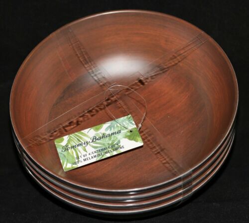 Take Up To 70 Off Tommy Bahama Wood Grain Look Melamine Bowls Set Of 4 Big Discount