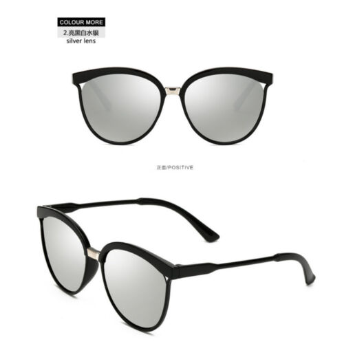 Women‘s Vintage Mirror Designer Flat Lens Sunglasses Retro Eye Glasses Eyewear !