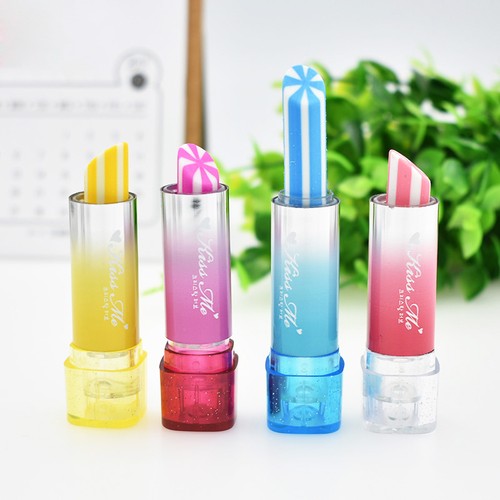 12510X Kreative Lippenstift Form Radiergummi Radierer Eraser Spielzeug Set @