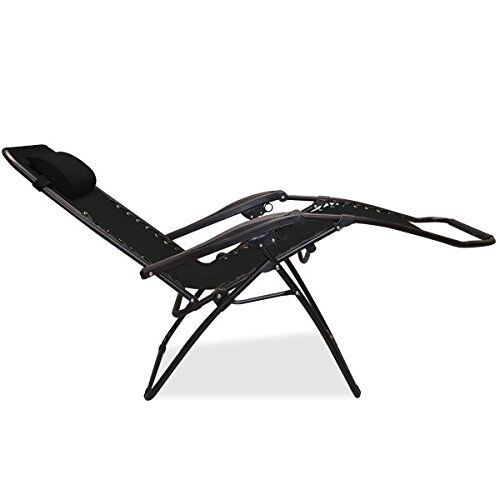 Outdoor Reclining Chair Camping Portable Seat w Adjustable Head Rest Recliner