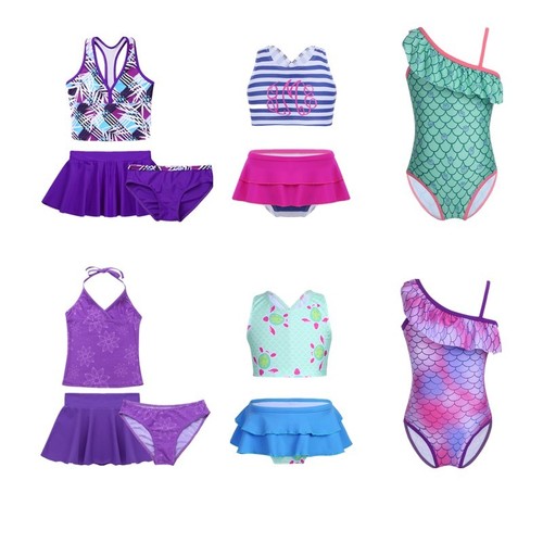 Kids Girls Tankini Bikini Floral Swimsuit Swimwear Bathing Swimming Beachwear