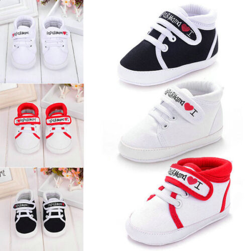 Toddler Baby Boy Girl Kids Soft Sole Shoes Newborn Laces Sneaker 0-18M