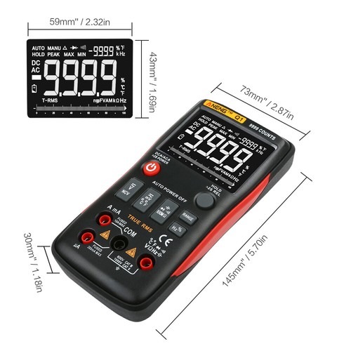 Präzises Digital Multimeter Automatische Echteffektivwert AC DC V//A Ohne Akku