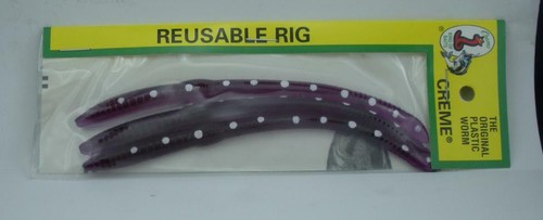 Creme 170-66 6/" Scoundrel Worm Color Purple White Dots 4CT 24250