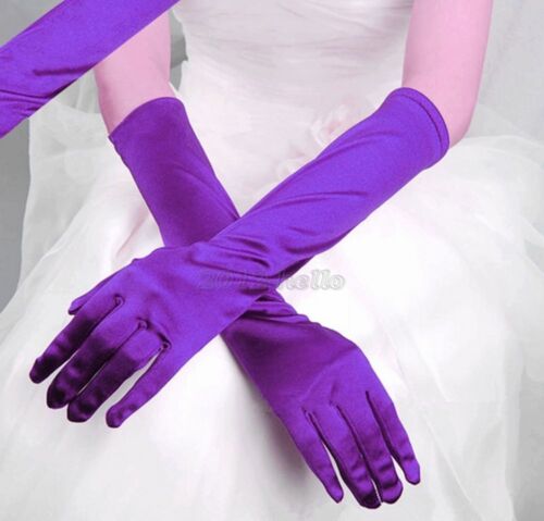 Satin Long Gloves Evening Party Costume Gloves Opera Wedding Bridal Accessory 