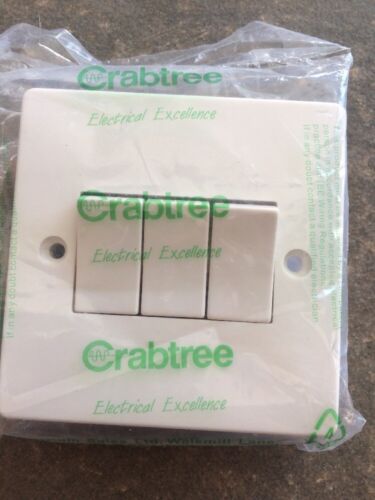 Crabtree 3 G 2 W 10AX Plaque Interrupteur SF4173