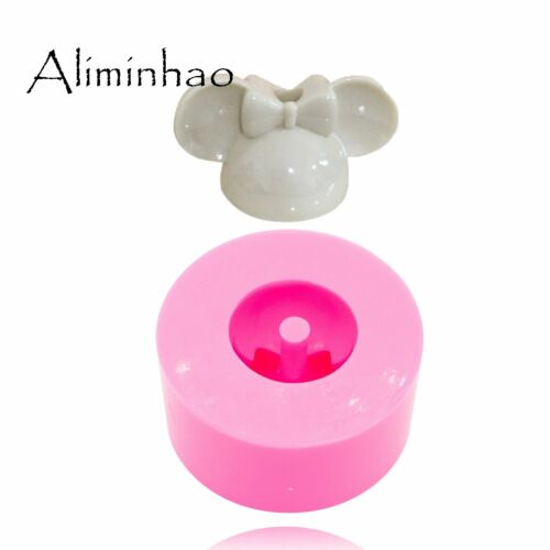 DIY Shiny Mouse Head Silicone Mold Handmade Epoxy Straw Topper Moulds Jewelry 