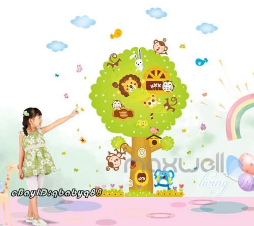 Animal Tree House Wall decals Removable sticker home art kids nursery baby decor 