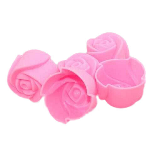 10Pcs Silicone Rose Flower Muffin Cookie Cup Cake Baking Mold Maker Mould @y